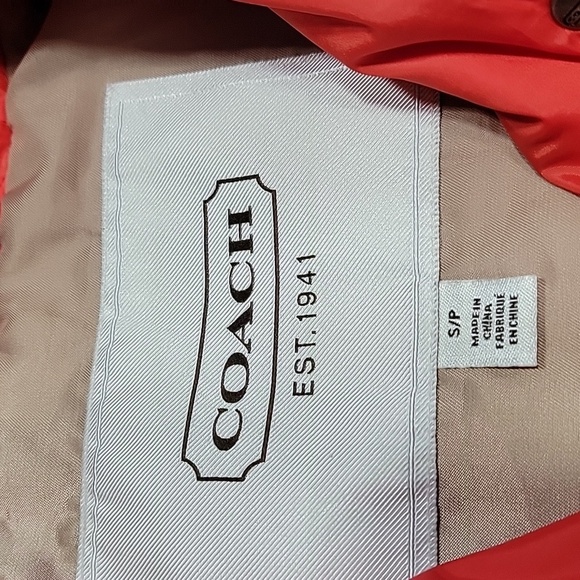 Coach Size S Pomegranate Orange Red Lightweight Quilted Jacket, Gently Used Cond - Picture 14 of 14